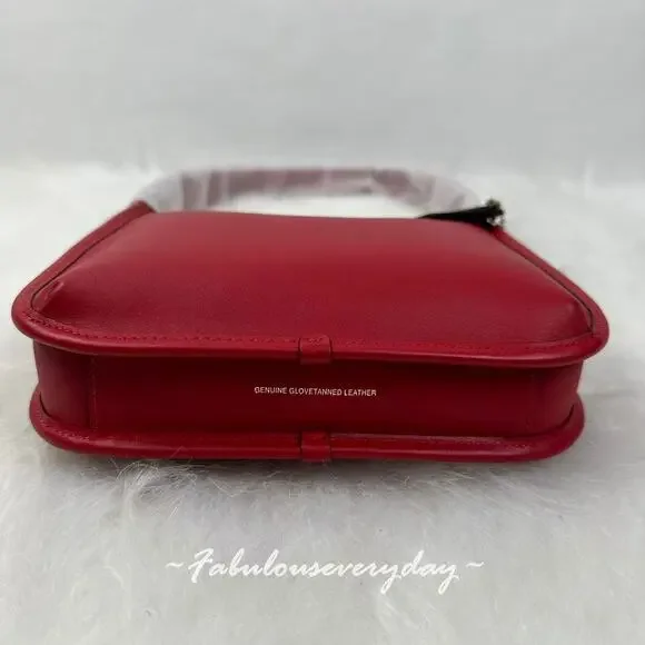 Coach Curve Zip Shoulder Bag Glovetanned Leather CAF11 Brass/Ruby Red NWT